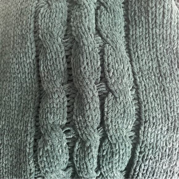 POL green chenille knit kimono sleeve hoodie size large - Picture 6 of 12